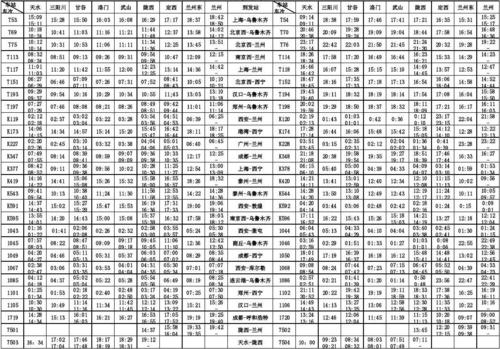 普通火车时刻表查询_所有火车时刻表